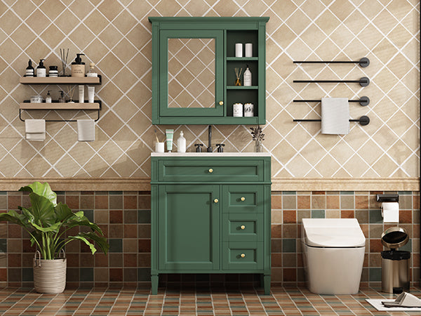 30'' Bathroom Vanity with Top Sink, Modern Bathroom Storage Cabinet