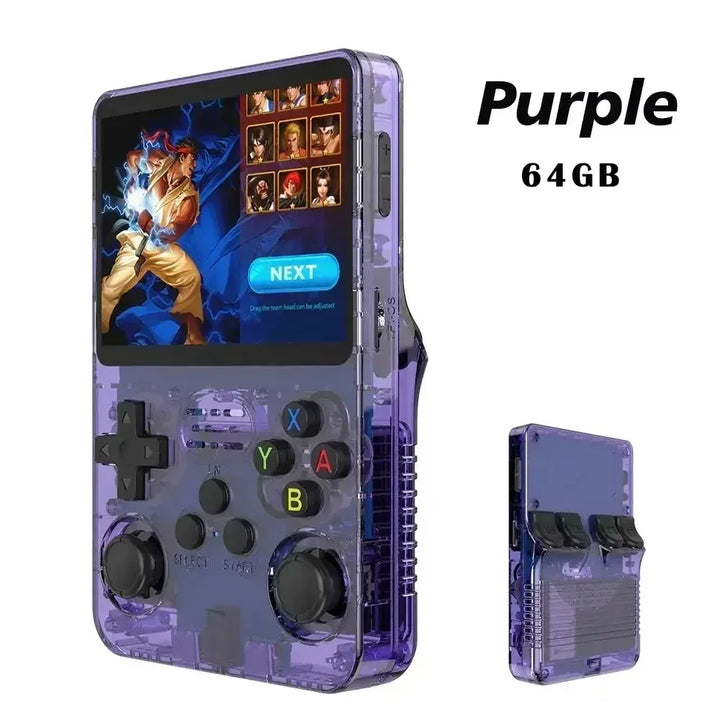 R36S Retro Video Handheld Game Console Linux System 3.5 in IPS Screen  3000mAH Battery 64G/128G TF Card Preinstalled Games