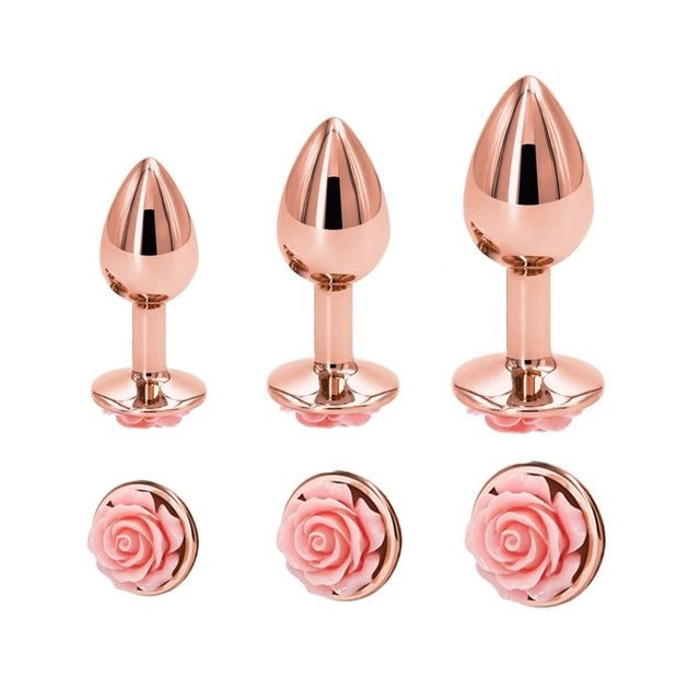 Rainbow Rose Gold Small Medium Size Set Heart Shape Cry