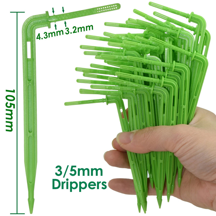 KESLA Garden 2L/H Drip Irrigation Watering Saving System Kit Drop by Drop Drippers 3/5mm Hose for Plant Potted Bonsai Vegetables