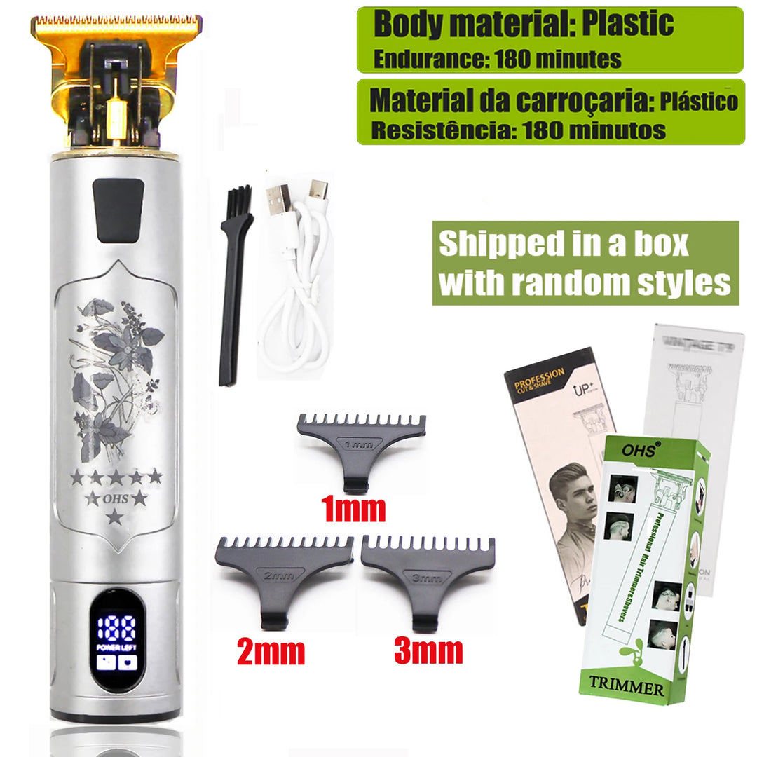 Vintage USB Fast Charging Cordless Hair Clipper Trimmer Portable Electric Shaver Professional Barber Hair Cutting Machine