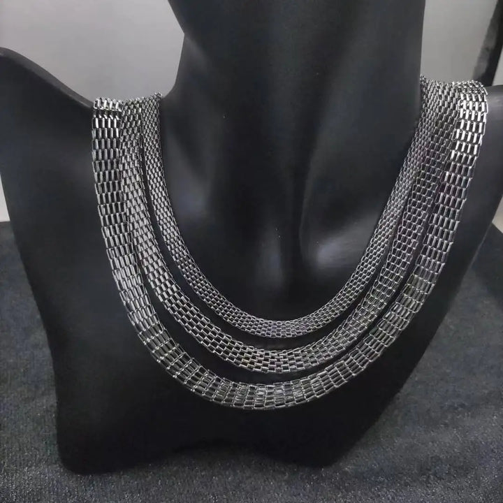 6mm8mm10mm Stainless Steel Mesh Necklaces Bracelets Set Jewelry For Men Women Hiphop Statement  USENSET