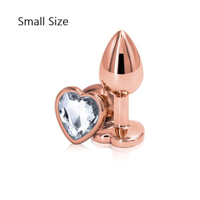 Rainbow Rose Gold Small Medium Size Set Heart Shape Cry