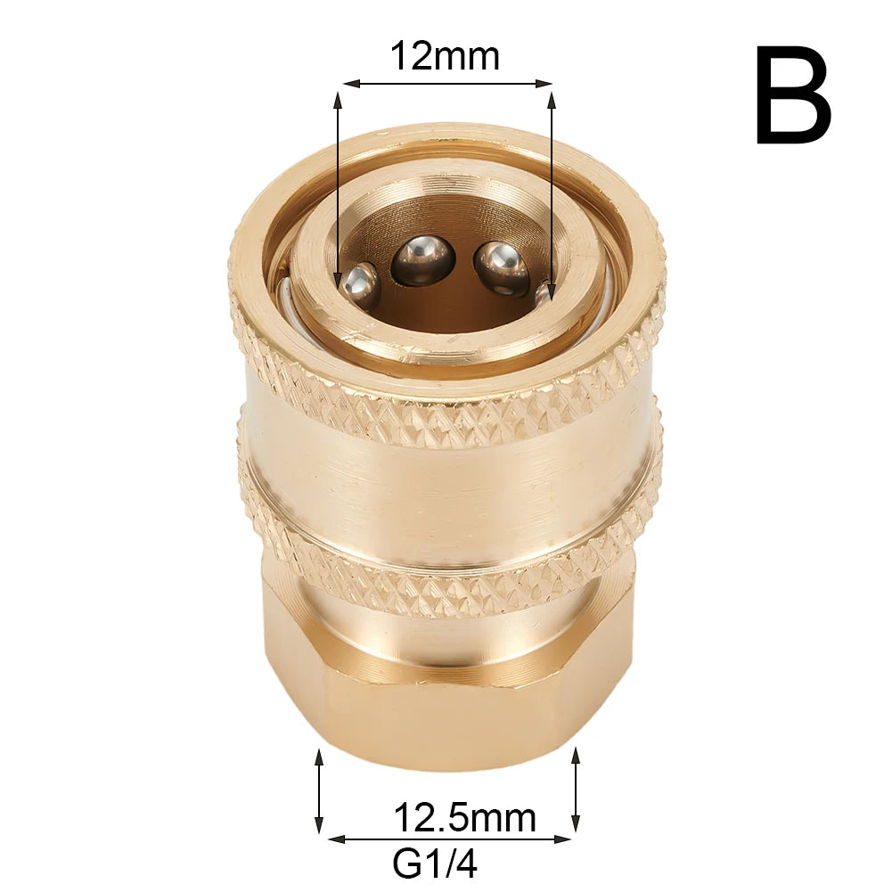 Pressure Washer Adapter 1/4'' Quick Connector Quick Release Fitting Power Washer Fast Connection Quick Coupler 1/4 Inch