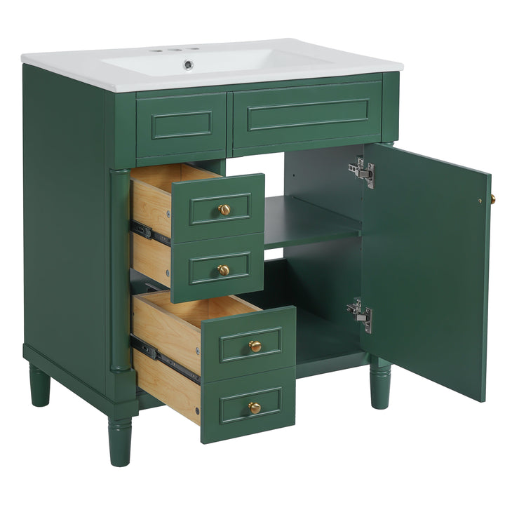 30' Bathroom Vanity with Sink, Freestanding Bathroom Storage Vanity