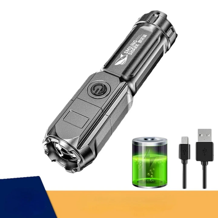High Power LED Flashlight 10000 Lumen Tactical Torch USB Rechargeable Waterproof Zoom Flashlight Outdoor Emergency Fishing
