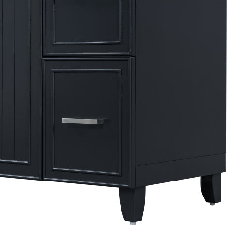 36  Bathroom Vanity Cabinet With Sink Top Combo Set , Black ,Single