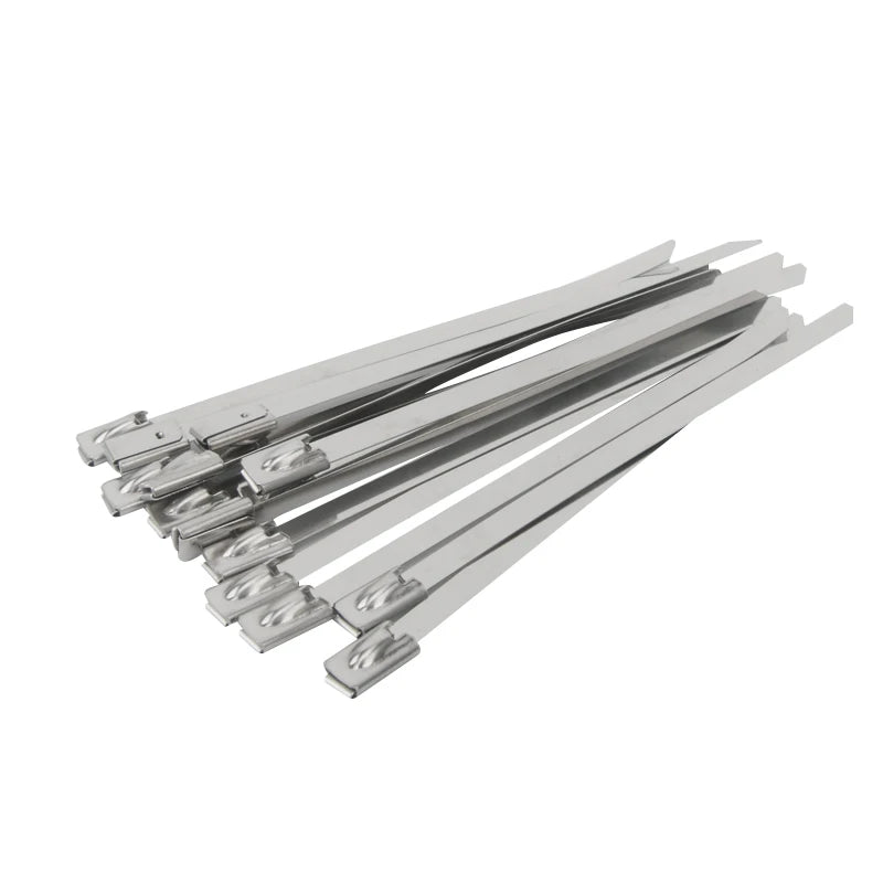 20/40Pcs Stainless Steel Cable Ties Reusable Self-sealing Fastening Ring Cable Tie Multi-Purpose Metal Hardware Cable Organizer