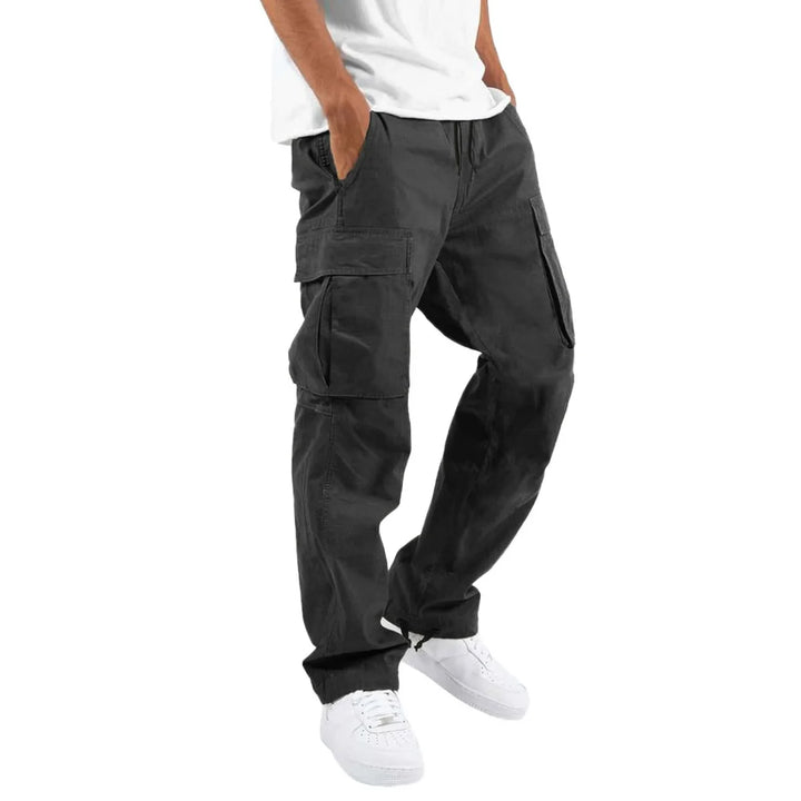 2025 New style men's casual overalls, comfortable cotton fashion multi-pocket streamer pants outdoor sports pants