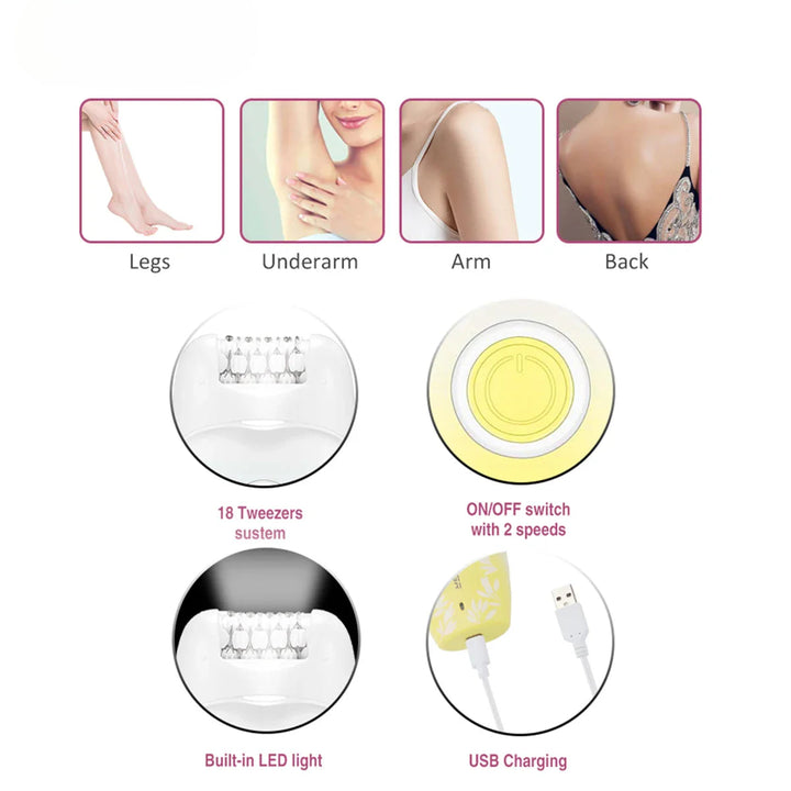 Women Hair Trimmer Professional Hair Removal Tool Electric Epilator