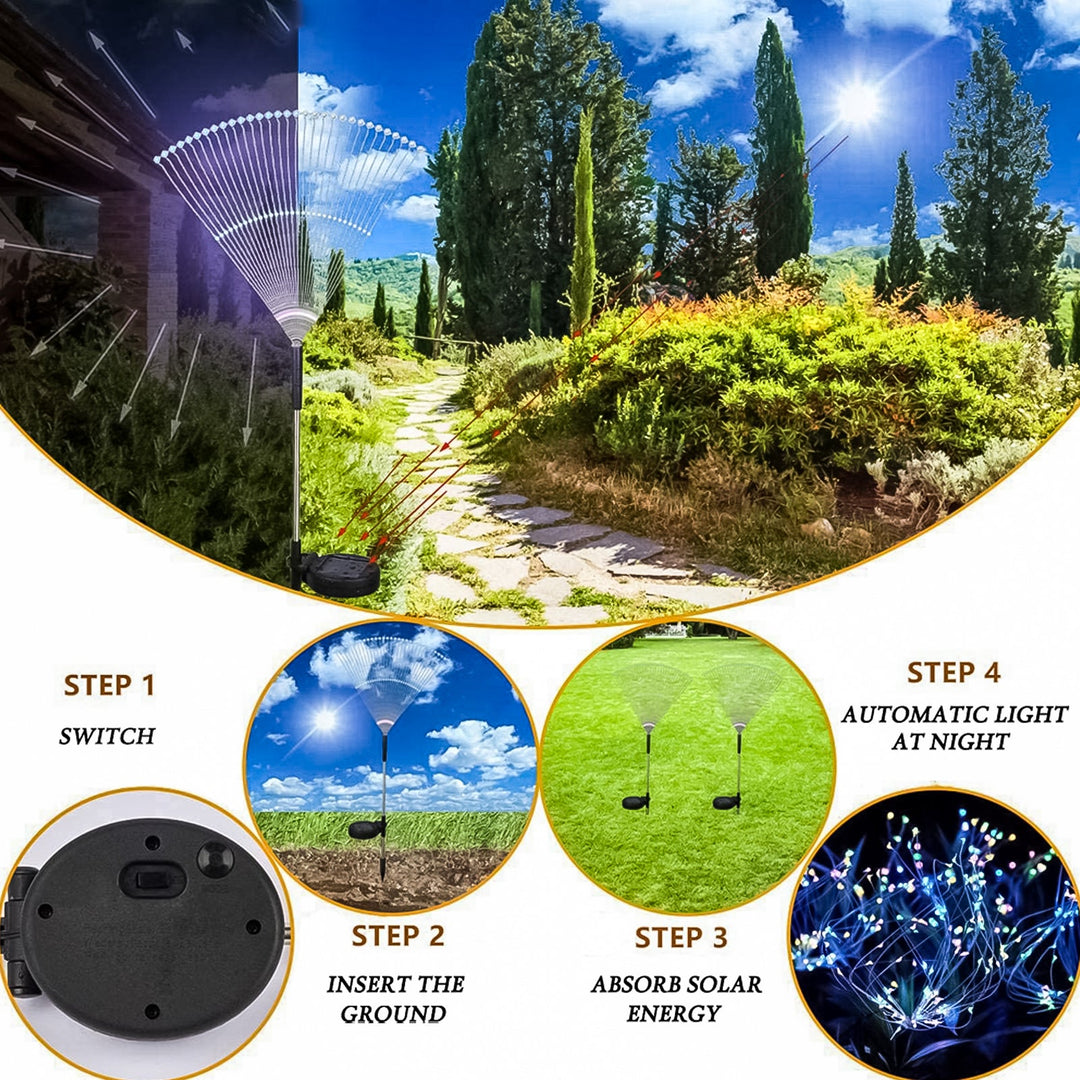 Solar Firework Outdoor Lights, 120 LED Waterproof Solar Garden Lights,