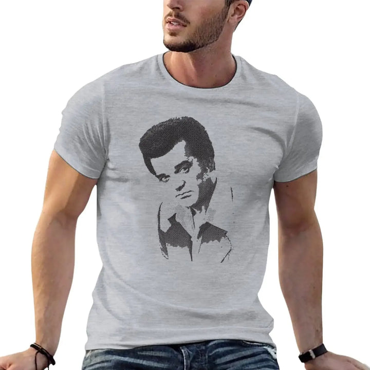 New Conway Twitty Halftone T-Shirt hippie clothes Tee shirt custom t shirts sports fan t-shirts workout shirts for men
