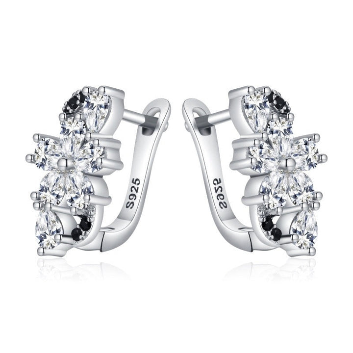 Sweet Cool Style Flower Zircon Ear Studs Female Christmas Creative