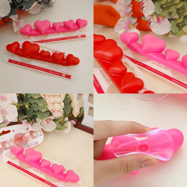 Red Heart Toothbrush Holder