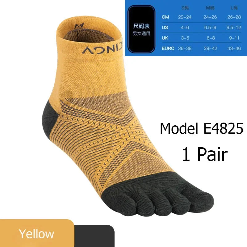 AONIJIE Sports Run Low Cut Athletic Five Toe Socks Quarter Toesocks For Running Marathon Race Trail