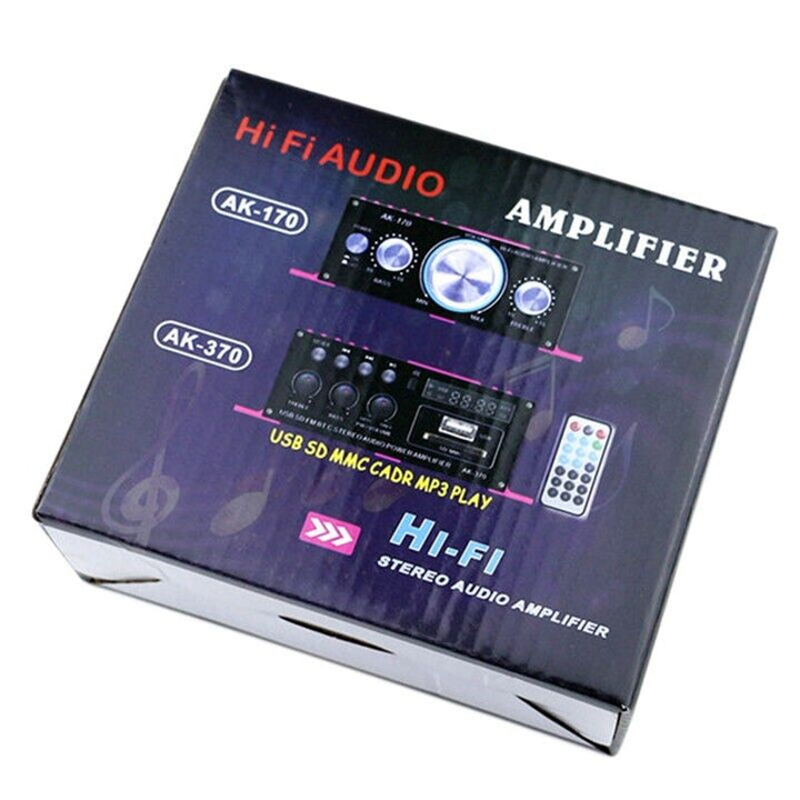 400W 12V 2 Channel Powerful Stereo Audio Power Amplifier HiFi Bass Amp