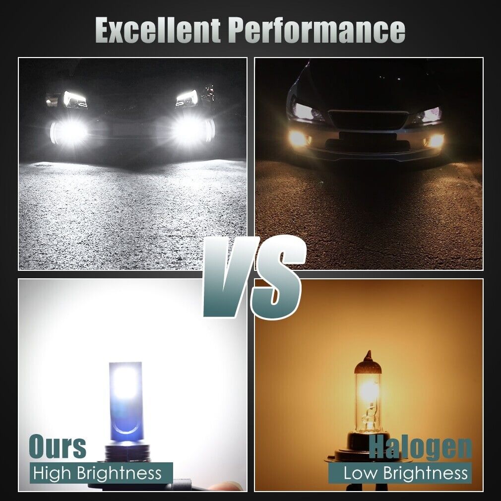 9005 9006 LED Headlights Kit Combo Bulbs 8000K High Low Beam Super