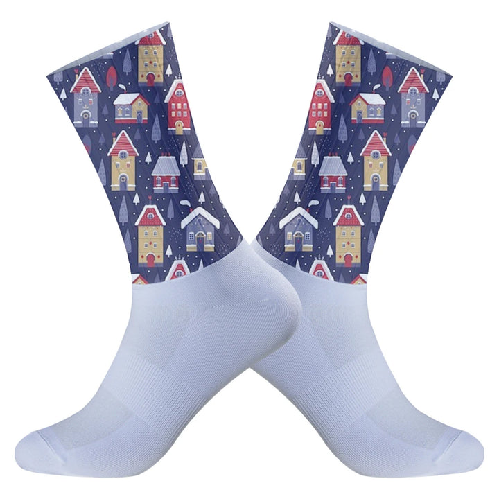 New Men's Cycling Socks Trekking Athletic Basketball Socks Breathable Sports Running Socks Christmas
