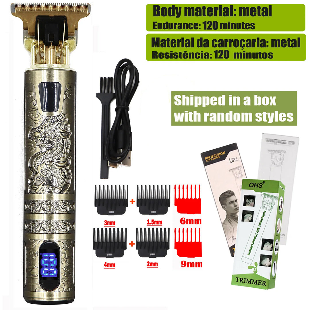 Vintage USB Fast Charging Cordless Hair Clipper Trimmer Portable Electric Shaver Professional Barber Hair Cutting Machine