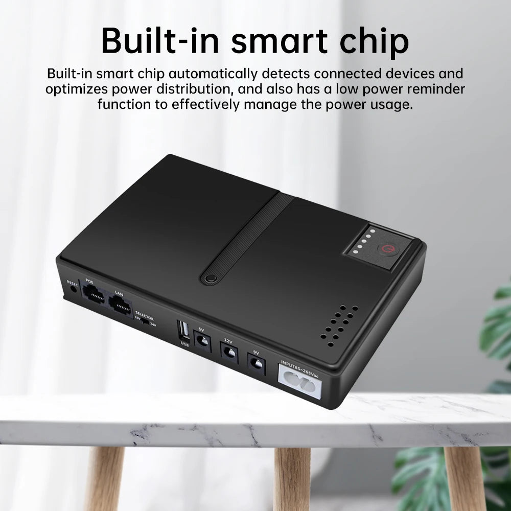 US 1036P Router 5V 9V 12V Optical Cat Monitoring Backup Mobile Uninterruptible Power Supply Phone DC UPS Power Supply 10400mah