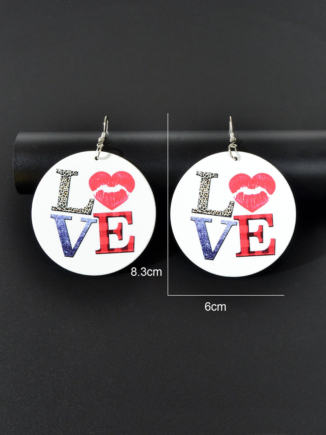 Stunning Colorful LOVE Circle Earrings - Fashionable Round Ear Jewelry