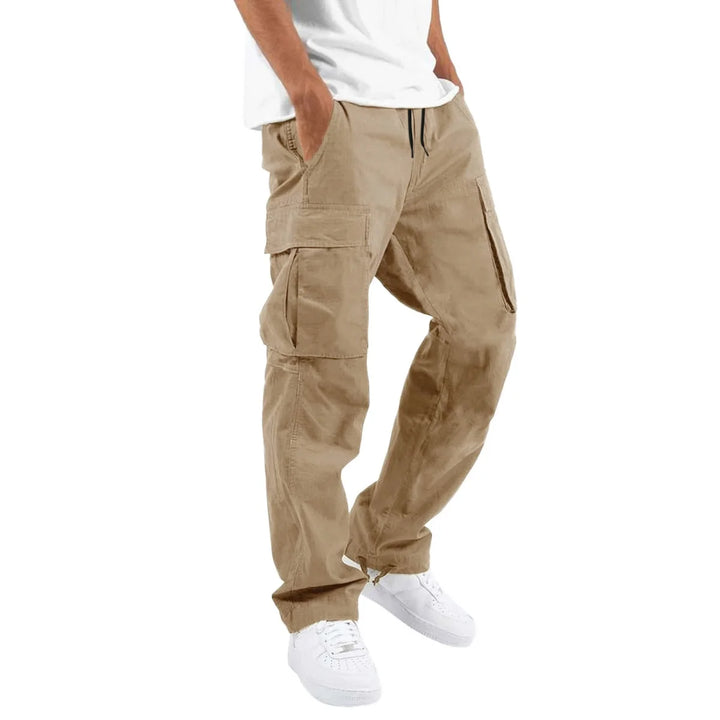2025 New style men's casual overalls, comfortable cotton fashion multi-pocket streamer pants outdoor sports pants