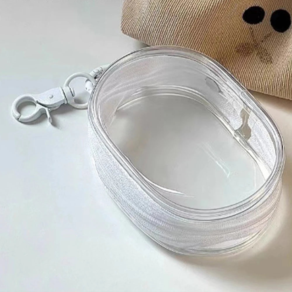 Multi Functional Storage Bag Transparent Data Cable Charger Storage Box Portable Zipper Dustproof Storage Box Small Doll Storage