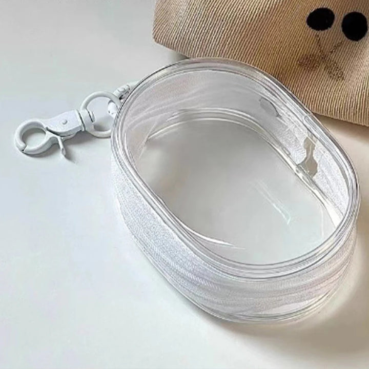 Multi Functional Storage Bag Transparent Data Cable Charger Storage Box Portable Zipper Dustproof Storage Box Small Doll Storage