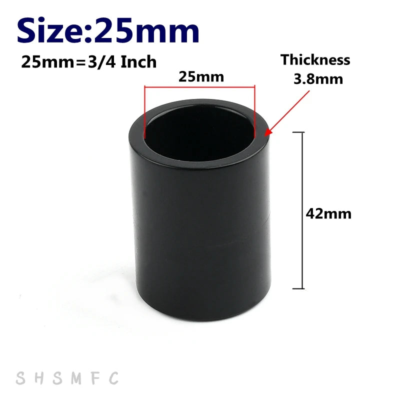 2~20PCS 20,25mm Thicken Black UPVC Connectors Aquarium Accessories Fish Tank Joints Garden Irrigation Fittings Water Pipe Joint