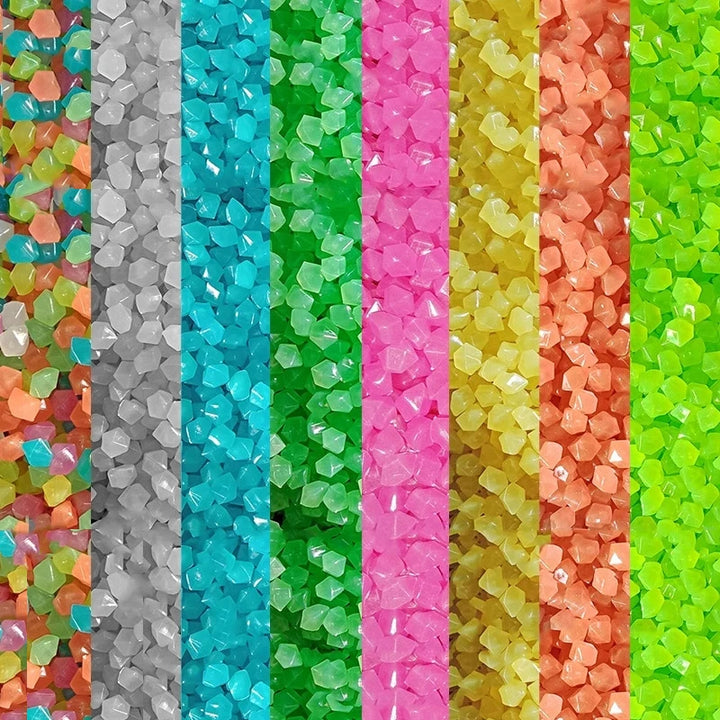 100 Pcs/Bag Luminous Stones Home Garden Aquarium Landscaping Glow in the Dark Pebbles Artificial Fluorescent Plastic Gravel