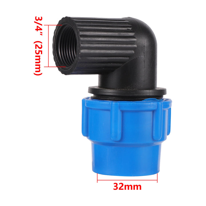 1/2" 3/4" to 20/25/32mm Elbow Reducer Garden Agriculture Irrigation PE Pipe Fitting Thread Elbow Reducer