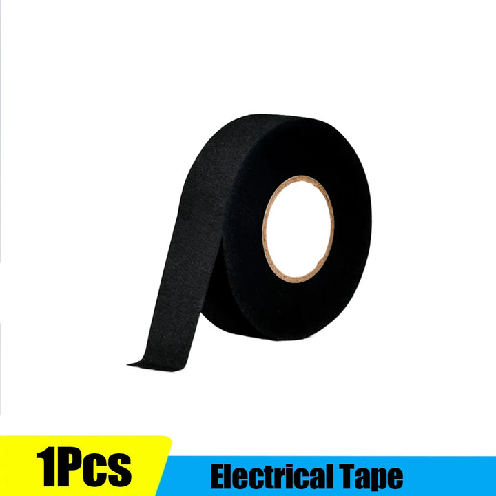 Electrical Tape Heat Resistant Harness Tape Adhesive Cloth Tape Waterproof Tape Insulating Automotive Fabric Cloth Tape 5Pcs