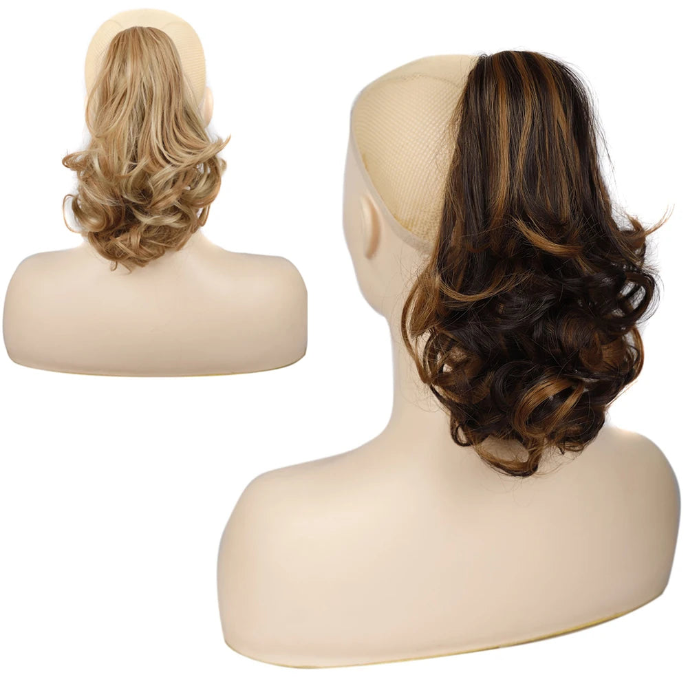 Synthetic Claw Clip On Ponytail Wavy False Hair Extension Hairpiece for Women Accessories