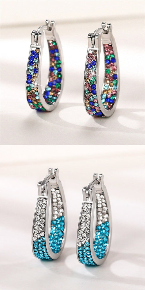 European And American Colorful Ear Clip Fashion Diamond Women's