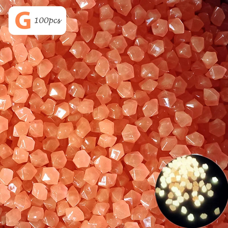 100 Pcs/Bag Luminous Stones Home Garden Aquarium Landscaping Glow in the Dark Pebbles Artificial Fluorescent Plastic Gravel