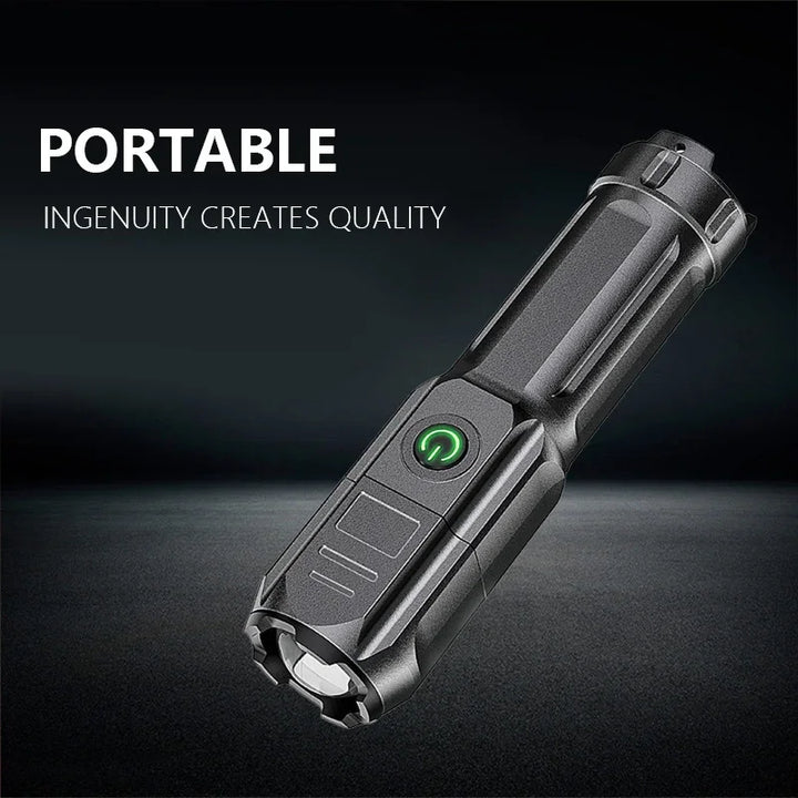 High Power LED Flashlight 10000 Lumen Tactical Torch USB Rechargeable Waterproof Zoom Flashlight Outdoor Emergency Fishing
