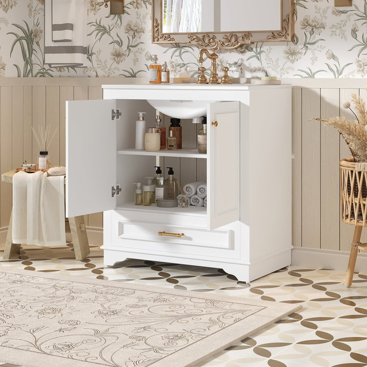 30' Luxurious Bathroom Vanity with Ceramic Sink, Bathroom Vanities