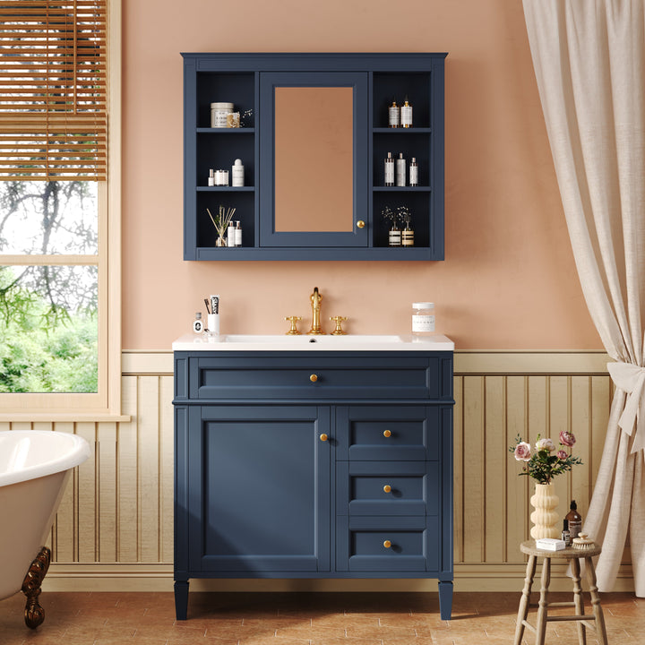 36'' Bathroom Vanity with Top Sink, Modern Bathroom Storage Cabinet