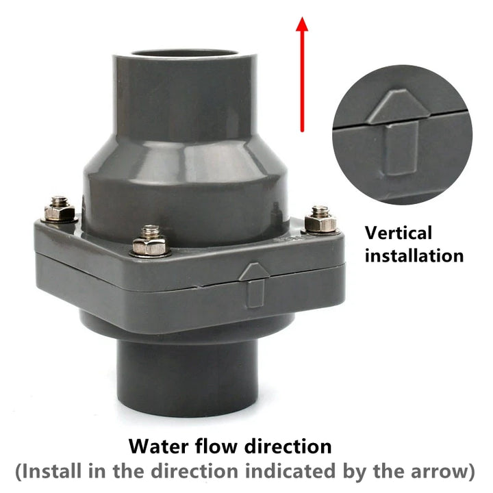 1PC 25~63mm PVC Flap Check Valve Fish Tank Accessories Garden Irrigation One-Way Valve Aquarium Industrial Pipe Non-Return Valve