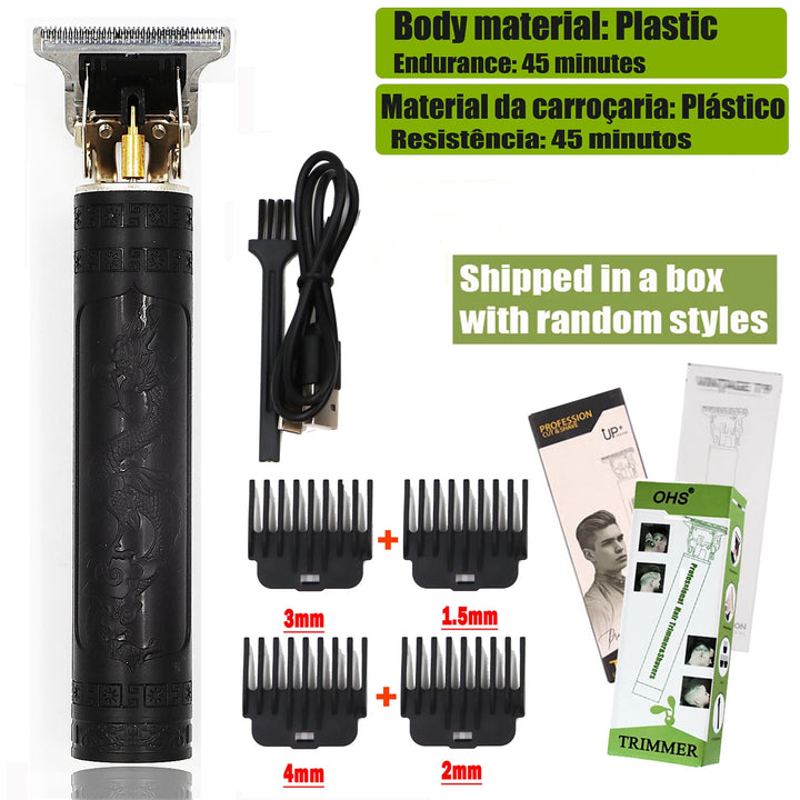 Vintage USB Fast Charging Cordless Hair Clipper Trimmer Portable Electric Shaver Professional Barber Hair Cutting Machine