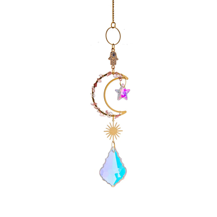 Moon Suncatcher Crystal Prism Sun Catcher Rainbow Maker Hanging Garden Decoration Moon Dream Catcher Window Decors 2024 New In