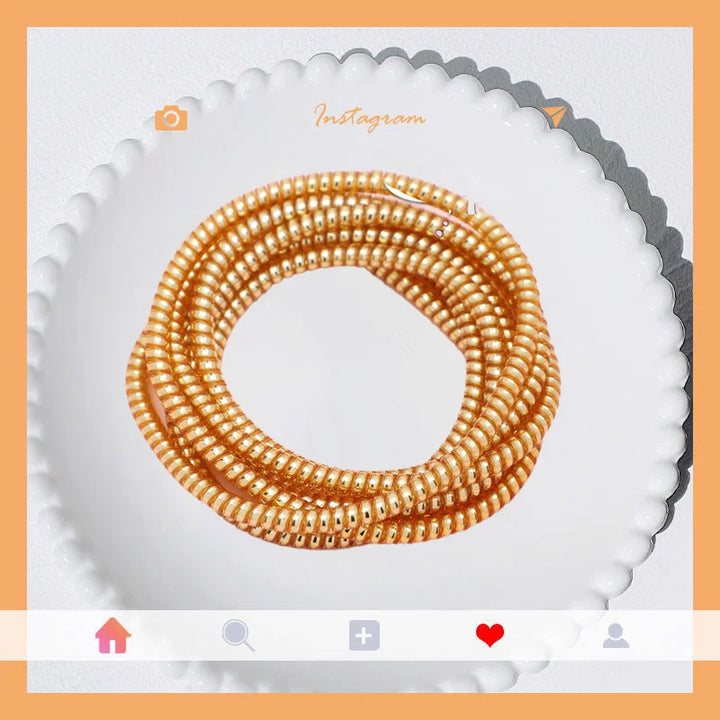New 1.5M Plating Color TPU Spiral USB Charging Cable Protector for IPhone Samsung Xiaomi Line Protection Cable Organizer