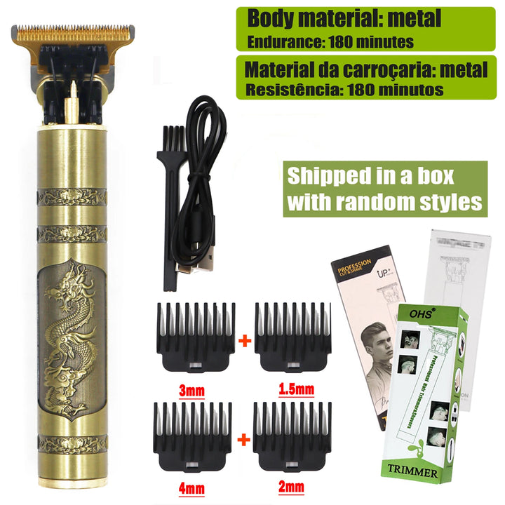 Vintage USB Fast Charging Cordless Hair Clipper Trimmer Portable Electric Shaver Professional Barber Hair Cutting Machine