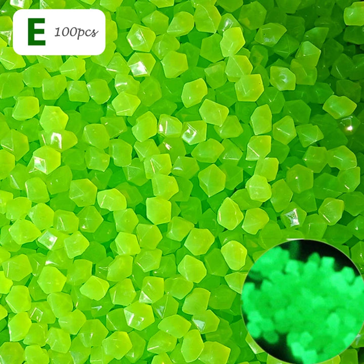 100 Pcs/Bag Luminous Stones Home Garden Aquarium Landscaping Glow in the Dark Pebbles Artificial Fluorescent Plastic Gravel
