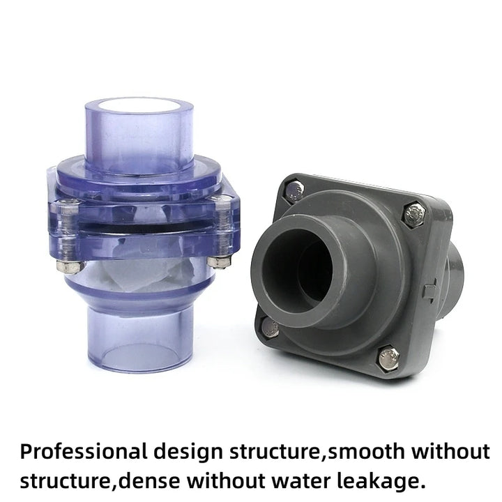 1PC 25~63mm PVC Flap Check Valve Fish Tank Accessories Garden Irrigation One-Way Valve Aquarium Industrial Pipe Non-Return Valve