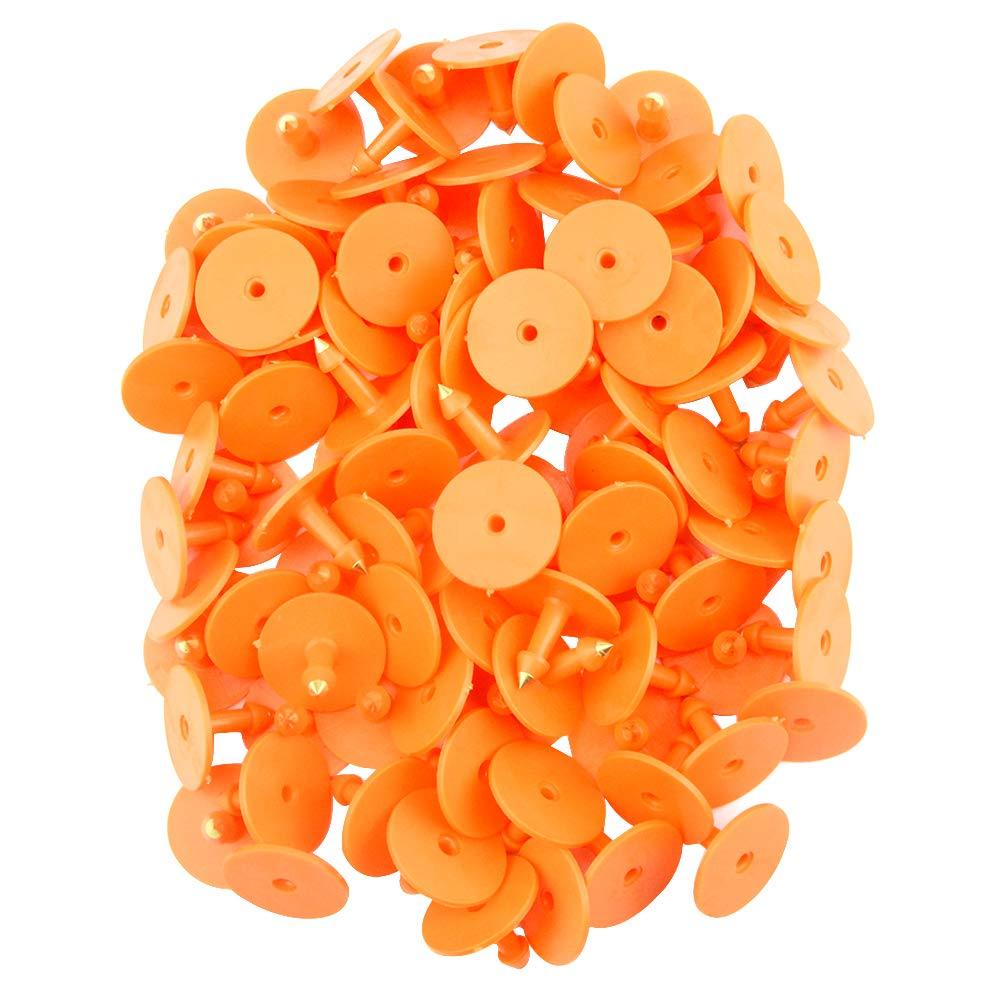 1-100 Cattle Number Ear Tag 6x7cm Set - Medium Orange Cow Sheep