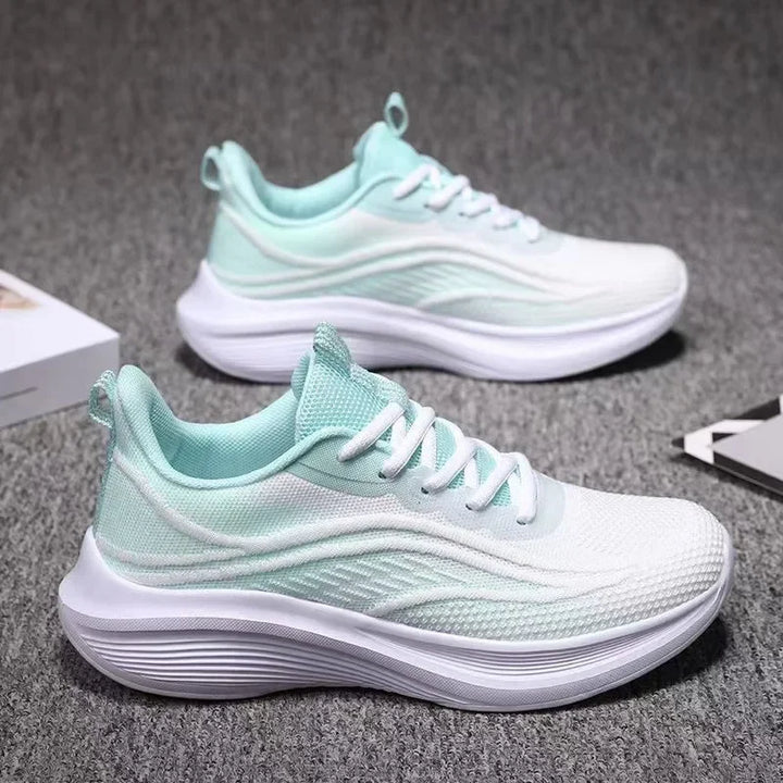 2025 Breathable Lace-up Running Shoes for Women Air Cushion Athletic Sneakers Lightweight Air Mesh Outdoor Sports Training Shoes