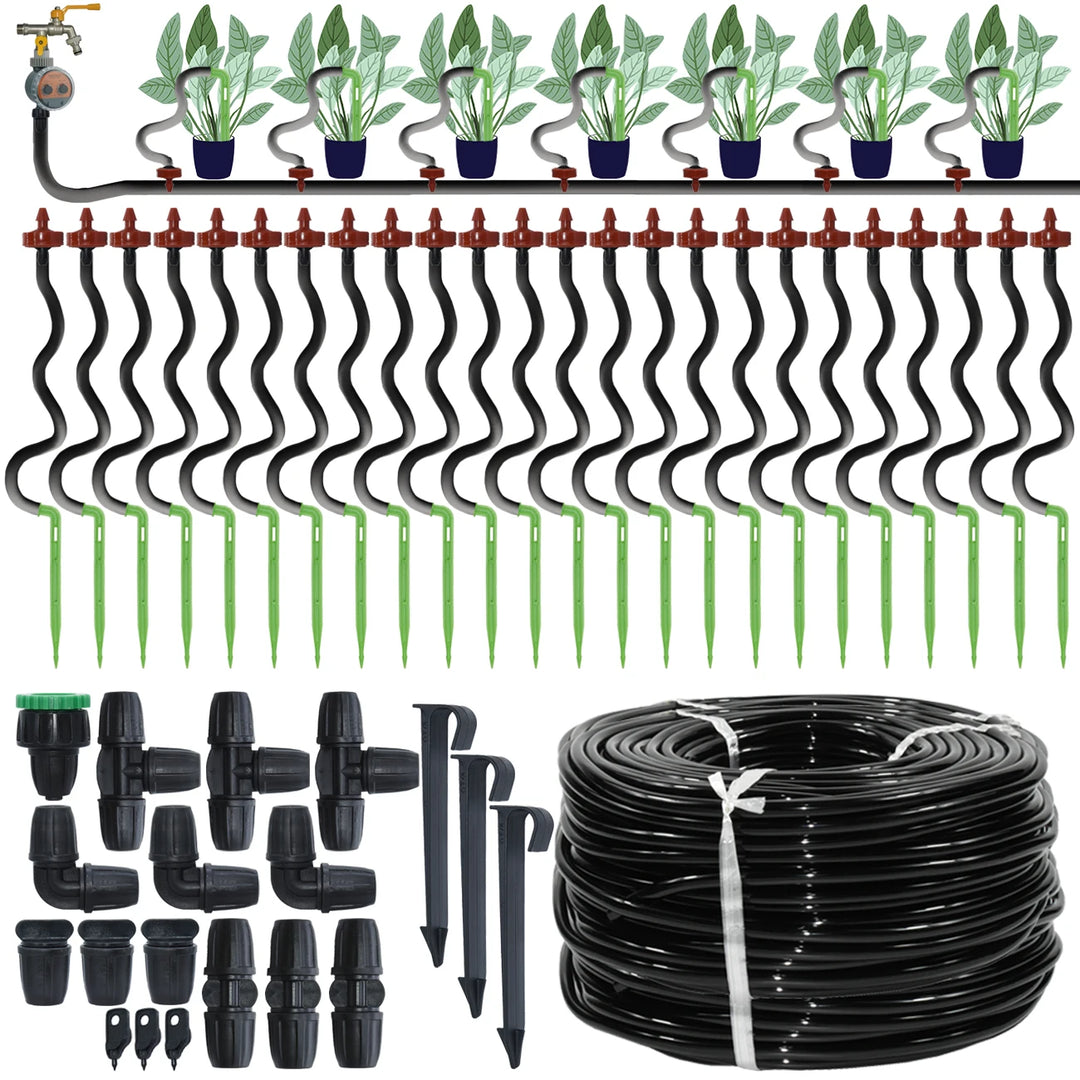 KESLA Garden 2L/H Drip Irrigation Watering Saving System Kit Drop by Drop Drippers 3/5mm Hose for Plant Potted Bonsai Vegetables