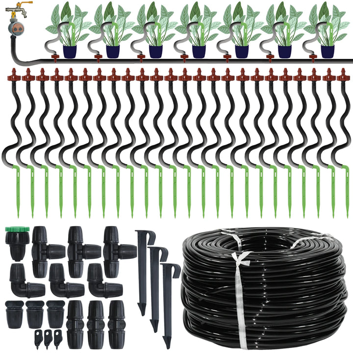 KESLA Garden 2L/H Drip Irrigation Watering Saving System Kit Drop by Drop Drippers 3/5mm Hose for Plant Potted Bonsai Vegetables