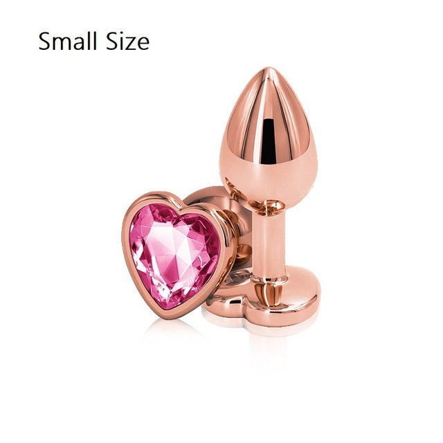 Rainbow Rose Gold Small Medium Size Set Heart Shape Cry